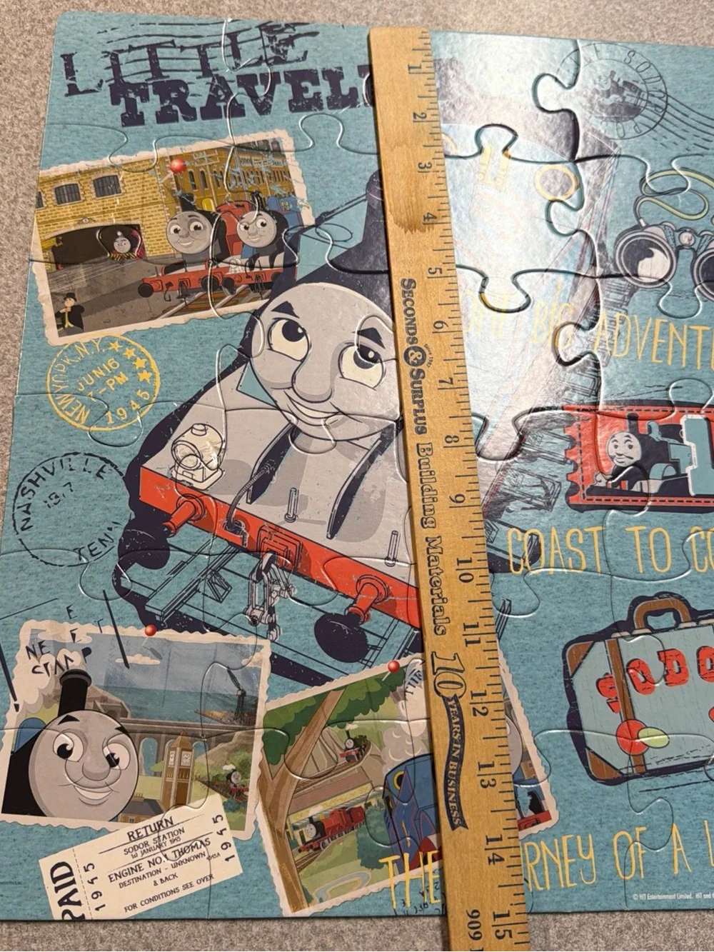 Thomas The Tank Engine Distressed Lunchbox & 24 Piece Complete Puzzle